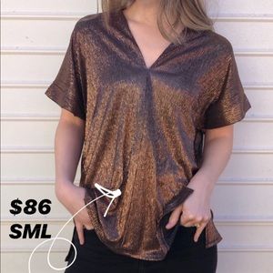 Metallic vneck
